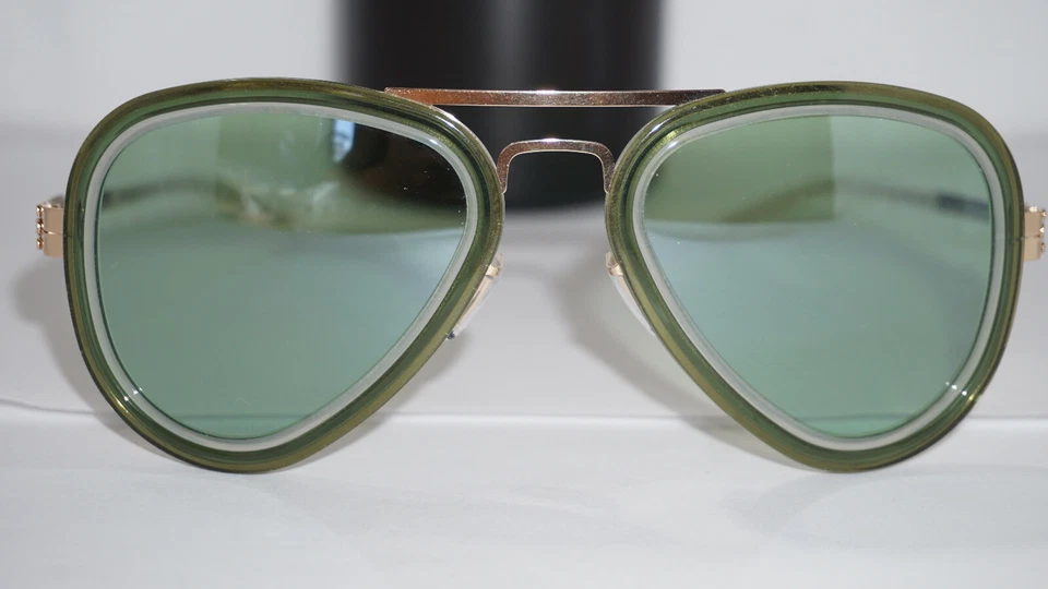 IC Berlin New Sunglasses IC BERLIN Rinaldo P. Rose Gold Olive Green Mirror 55 mm - Image 1 of 4