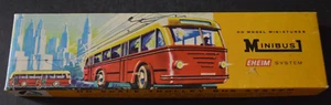 Minibus système AHM Eheim n° Bus bleu 4001 avec poteaux et fils - Photo 1/11