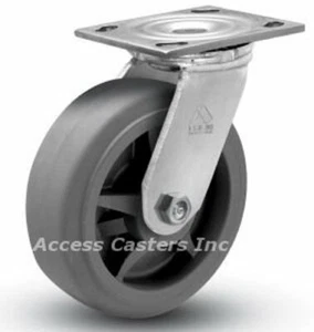 AC-2704 6" x 2' Swivel Plate Caster, TPR Flat Wheel, 600 lbs Capacity - Picture 1 of 1