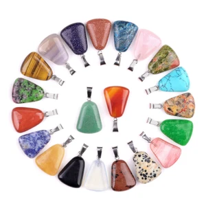 25x17x5mm Venta al por mayor 50 piezas Mezcla Piedra Natural Trapezoidal Colgante Cuentas - Imagen 1 de 3