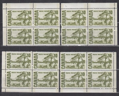 1967 #462pi 10¢ JACK PINE CENTENNIAL W2B HB MS CORNER BLOCKS VFNH - Image 1 of 2