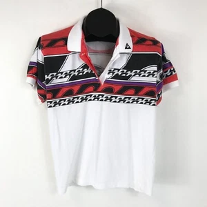 Vintage Le Coq Sportif Poloshirt mit geometrischem Druck Damen Small Sports Active - Bild 1 von 11