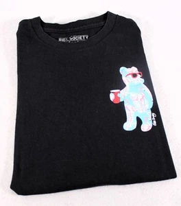 Riot Society Flamingo Party Bear Red Cup Sunglasses Black TShirt Mens Medium - Picture 1 of 4