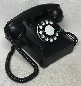 Vintage 1940 WESTERN ELECTRIC 302 (12-48) BLACK Rotary Dial Desk Table Telephone - Imagen 1 de 9