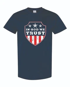 In GOD We Trust Stars and Stripes American Flag Unisex Tee Shirt 195 - Picture 1 of 16