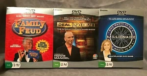 NEW~3 DVD GAME LOT: FAMILY FEUD~DEAL OR NO DEAL~WHO WANTS TO BE A MILLIONAIRE - Picture 1 of 9
