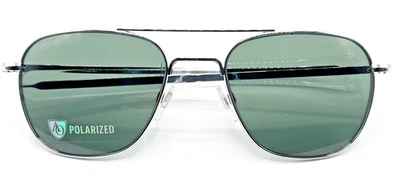 Gafas de sol American Optical ORIGINAL PILOT marco plateado lentes verdes polarizadas NUEVAS Foto 1 de 4