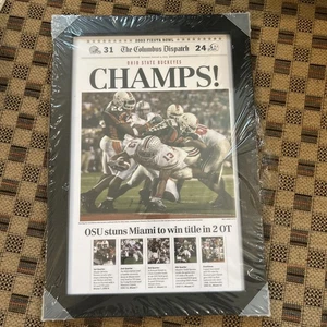 2002 Ohio State Buckeyes National Champions Framed Front Page Newspaper - Picture 1 of 4
