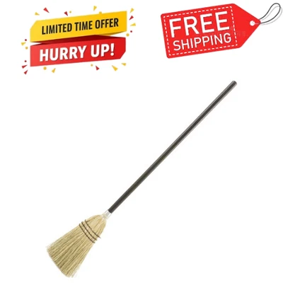 Escoba de maíz Rubbermaid - Escoba de vestíbulo con mango de madera de 38" y cara de cepillo de 12" Foto 1 de 3