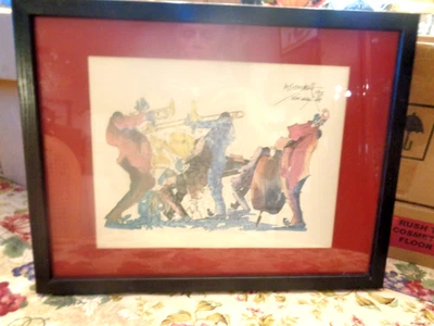 Leo Meiersdorff 1976 Water Color New Orleans Jazz/Blues Group Foto 1 de 4