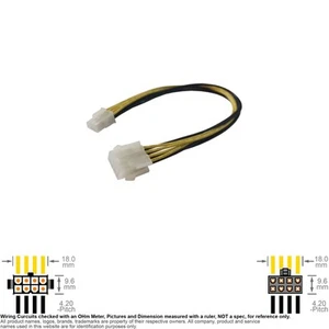 Cable Internal DC Power Supply ATX EPS 12V Extension  8-pin 12" 18AWG - Picture 1 of 3