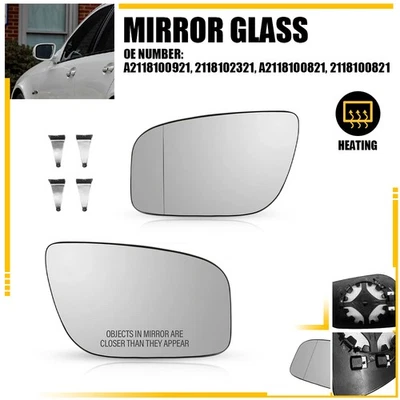 Espejo retrovisor térmico izquierdo derecho cristal transparente para Mercedes-Benz E320 2007 2008 2009 Foto 1 de 4