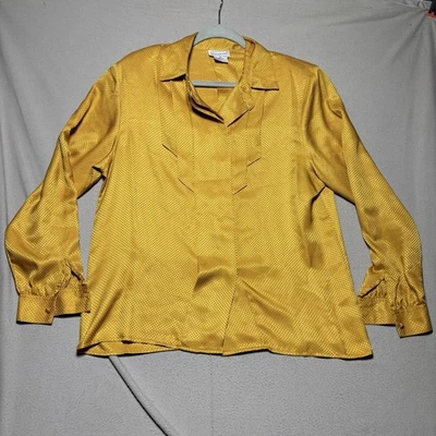 Blusa estilo esmoquin plisado Jones New York vintage, talla 14 británica Hong Kong Foto 1 de 4