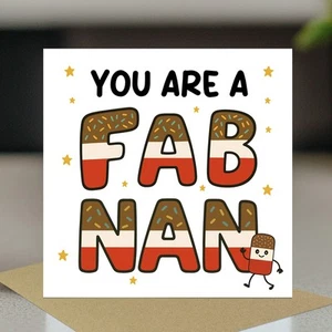 You Are A FAB NAN Card Happy Birthday Card For Nan From Granddaughter Grandson - Picture 1 of 9