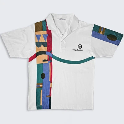 Camiseta Sergio Tacchini Vintage Años 90 Cuello Polo - Camiseta Color Blanco Cuello Foto 1 de 4