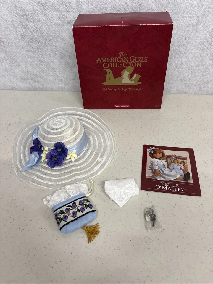 American Girl Nellie Meet Accessories Hat Necklace Purse Handkerchief Penny