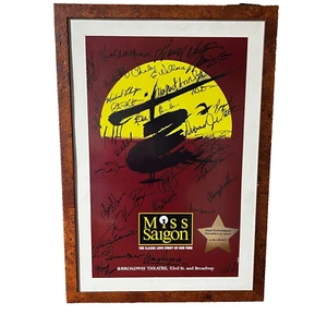 MISS SAIGON Framed Poster Broadway Theatre 12/31/2000 FULL CAST Autographed - Picture 1 of 10