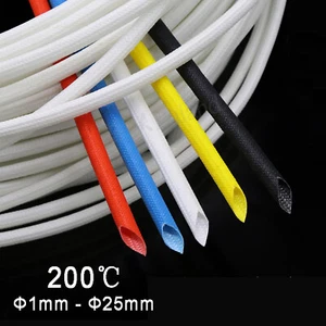 Φ1 mm ~ 25 mm Tubo Aislado de Silicio Fibra de Vidrio Trenzado Manga de Alta Temperatura - Imagen 1 de 7