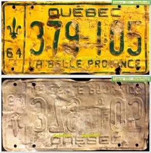 CANADA 1964 PROVINCIA DEL QUEBEC #379105 LA BELLE PROVINCE VINTAGE RARA TARGA - Foto 1 di 4