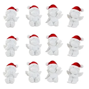 12 Stück Engel Figuren mit roter Nikolausmütze Engelfigur Dekofigur Weihnachten - Bild 1 von 3