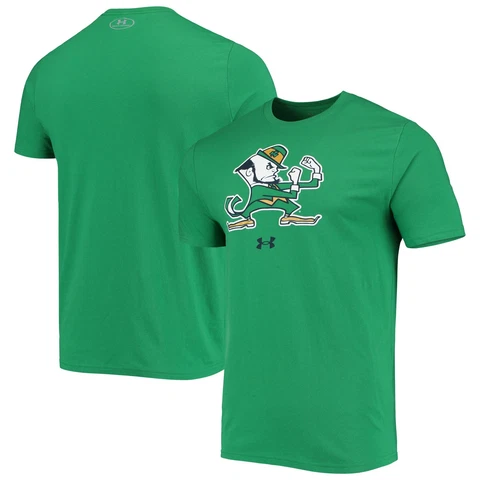Men's Under Armour Kelly Green Notre Dame Fighting Irish Mascot Logo Performance Cover