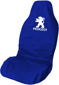 Peugeot 207 307 308 logo Waterproof Blue LARGE Front Car Seat Cover Protector - Picture 1 of 2