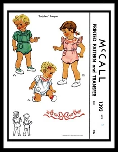 Traje de sol McCall # 1393 patrón mono traje de juego unisex niño pequeño 1 bordado - Imagen 1 de 4