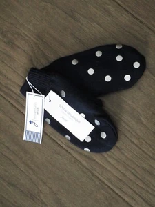 JACADI NAVY BLUE W/ METALLIC DOTS KNIT FLEECE-LINED MITTENS  SIZE T2 - Picture 1 of 1