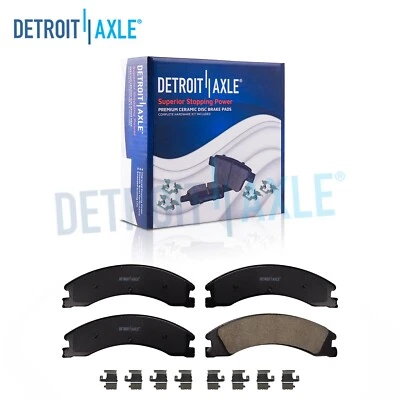 Rear Ceramic Brake Pads w/ Hardware Set for 2008-2023 Ford E-450 Super Duty Base - Image 1 of 4