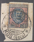Regno D'italia  1901 Floreale 5 Lire Usato Annullo Cos Egeo Raro Certificato