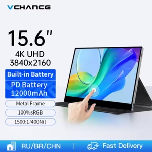 VCHANCE 15,6 Pouces Batterie Intégrée 4K Écran Tactile Moniteur Portable - Photo 1/7