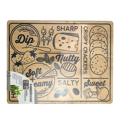 Farberware 11x14 Madera Bambú Tabla de Cortar Charcutería Camping RV Cocina Nueva Foto 1 de 4