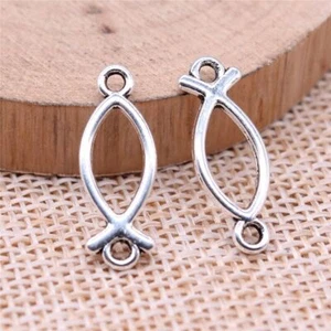 240 un. conectores huecos de plata tibetana para peces 21x8 mm hazlo tú mismo C15105 - Imagen 1 de 3