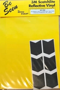 Top Box Corner Reflective Tape Kit BLACK Chevrons for BMW ADV R12GS 14+ R1250GS - Picture 1 of 4