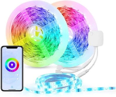 HBN Smart LED Strip Lights, 32.8ft WiFi RGB, Work with Alexa,Google Assistant