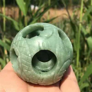 2" Natural Verde Jade Exquisita Esfera Tallada Cuarzo Cristal Reiki Bola Regalo 1 pieza - Imagen 1 de 7