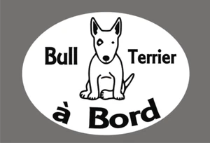 * 1 Sticker - Bull Terrier à Bord - Personnalisation possible - Foto 1 di 1