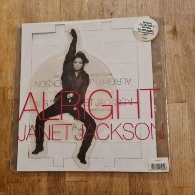 Janet Jackson ‎- Alright - UK 1990 A&M USAS 693 Picture Shape Vinyl 7" Single - Image 1 of 4