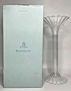 NIB PartyLite Shimmer Lights Taper Holder Optic Glass - Picture 1 of 3