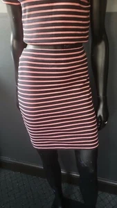T by Alexander Wang Stretch Ponte Mini Skirt Pink/Black Sz S Nwot - Picture 1 of 5