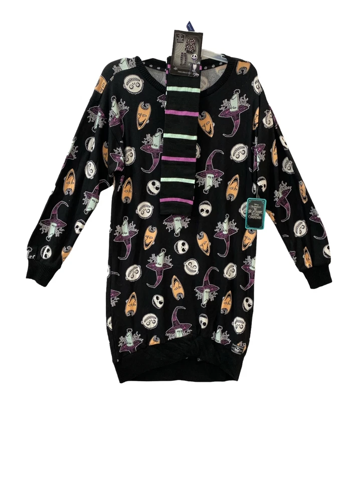 Nightmare Before Christmas Sleep Shirt Pajama Womans XS Socks Disney Jack