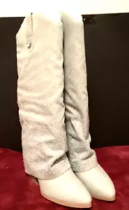 Soda Gilson Sky Blue Denim Rhinestone Boot Size 8 1/2 - Picture 1 of 8