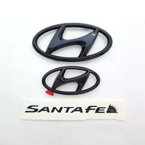 Matt Black Front or Rear or santa fe logo Emblem (Fits: 2019 2020 Santa Fe TM) - Picture 1 of 18