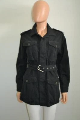 Saint Laurent Black Cotton/Linen Cargo Jacket w/Belt Size 36/US 4 - Image 1 of 4