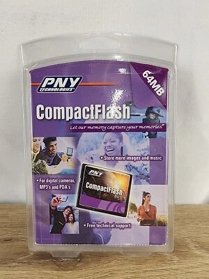 PNY 64 MB CompactFlash Flash Memory Card (P-CF064-RF) NEW - Image 1 of 3