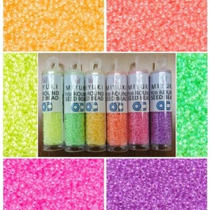 6 Colors Luminous Collection Miyuki Round Seed Beads Size 11/0 8.5GM ea 11-CMD25 - Picture 1 of 3