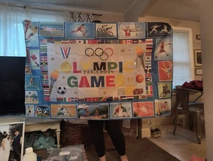 OLYMPIADE PARIS 2024 WANDTEPPICH WANDBILD GROSSE FARBE BRANDNEU! - Bild 1 von 6