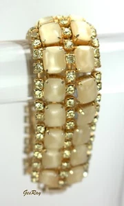 Pulsera de eslabón vintage de alta gama imitación topacio estrás y brillo lunar, Juliana blanca - Imagen 1 de 7