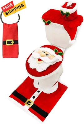 JOYIN 5 Piezas Tema Navidad Baño Decoración Set con Cubierta de Asiento de Inodoro,...  Foto 1 de 4