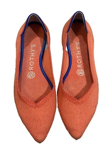 ROTHY'S Women's Slip-On Knit Flats Shoes The Point Orange Size 7.5 W - Picture 1 of 9